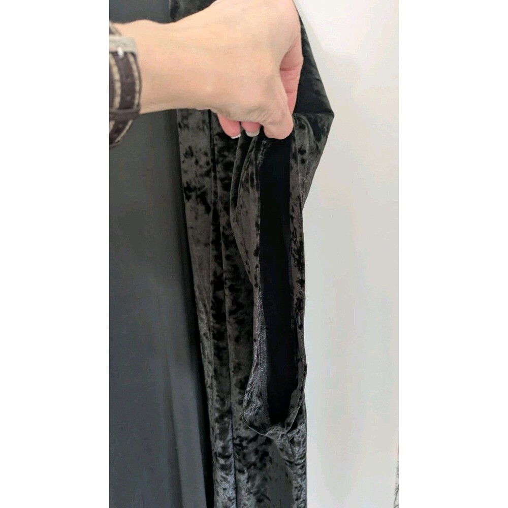 Victoria’s Secret Black M/L Crushed Velvet Open Kimono Robe Coverup Whimsigoth - Picture 4 of 10